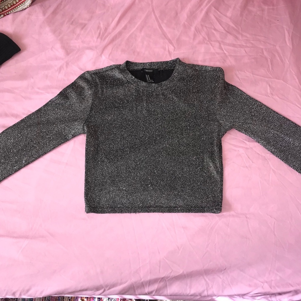 grey sparkle top